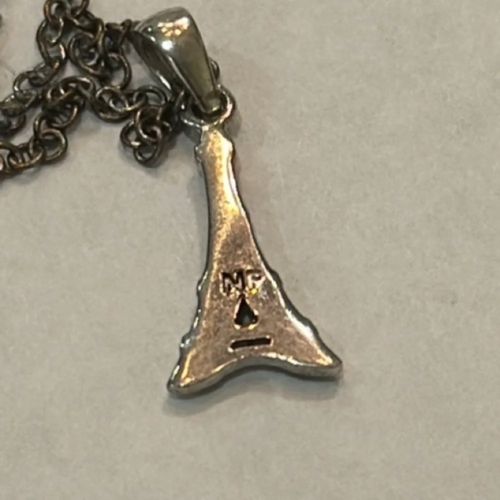 MARCASITE EIFFEL TOWER SILVER NECKLACE‎ AND EARRINGS